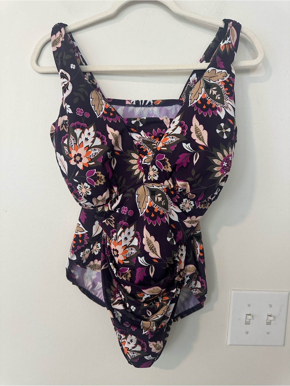 Lands' End Ruched One Piece Swimsuit 16W